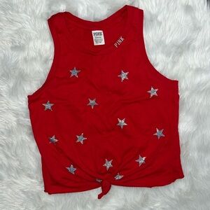 🌟 2/$20 🌟PINK cropped red muscle tank S